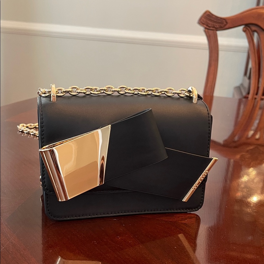 Ted Baker Black Crossbody Bag with Gold Accents